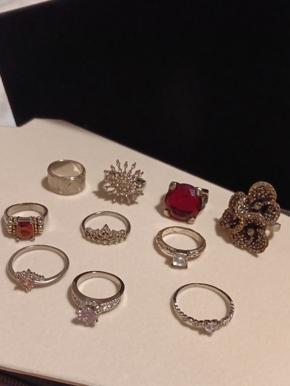 10 Silver Tone Rings
